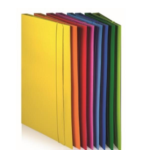 BREFIOCART LUCIDE CARTELLE 3 LEMBI C/ELASTICO IN CARTONCINO 250X350MM COL. GIALLO CONF 10 PZ.